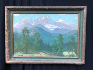 Original Large David Sterling Oil Painting. Signed in the Artist's Hand Lower Left. Original Studio Label on Reverse.
